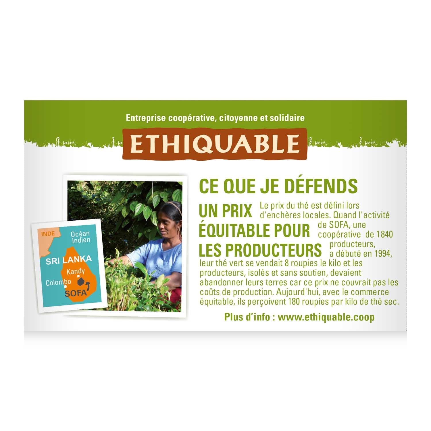 Thé Vert earl grey ceylan Bio ETHIQUABLE 