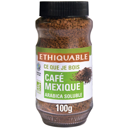 Café Soluble Arabica Mexique Bio ETHIQUABLE le pot de 100g