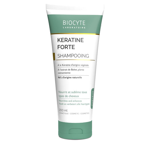 Shampoing Kératine Forte Cheveux Doux et Sublimés BIOCYTE le tube de 200mL