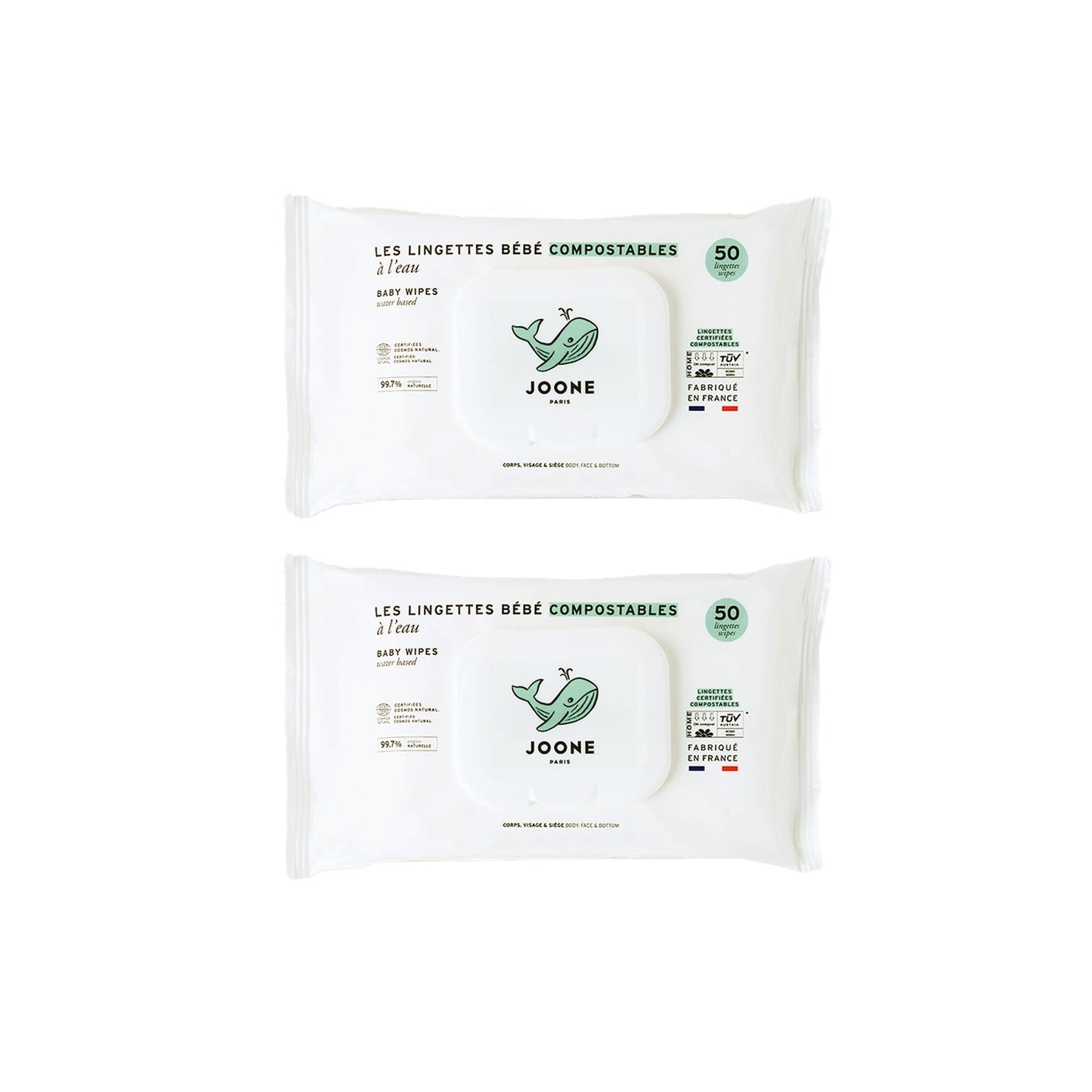 JOONE PARIS Compostable Water-Based Baby Cleansing Wipes