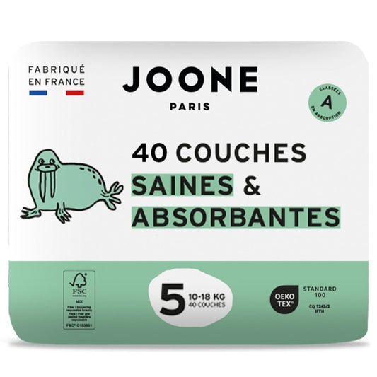 Couches Bébé Taille 5 10-18kg JOONE le pack de 40 couches bébé