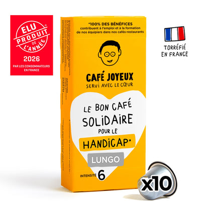 Capsules 100% Arabica Lungo Intensité 6 Compatibles Nespresso CAFE JOYEUX 