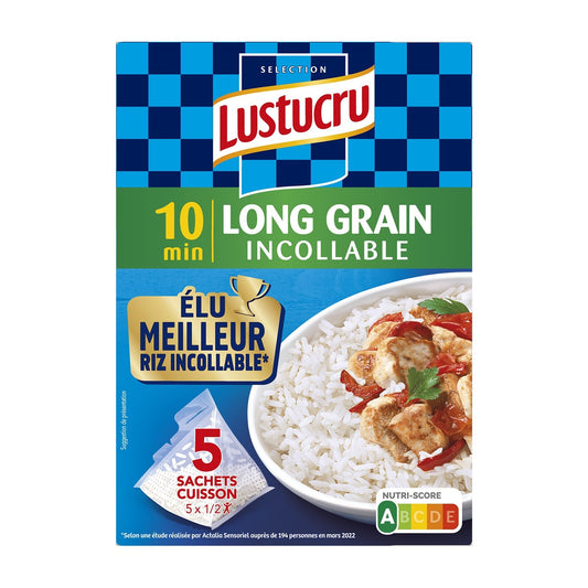 Riz Long Incollable 10min LUSTUCRU SELECTION les 5 sachets de 90 g