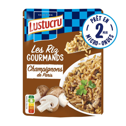 Riz Micro-Ondes Express aux Champignons de Paris LUSTUCRU le paquet de 220g