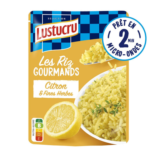 Riz Micro-Ondes Express Citron & Fines Herbes LUSTUCRU le paquet de 220g