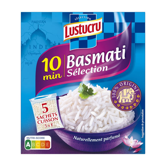 Riz Basmati Long Parfumé 10 Min LUSTUCRU la boite de 450g