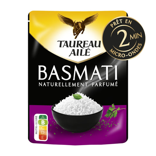 Riz Micro-Ondes Basmati Nature TAUREAU AILE le paquet de 220g