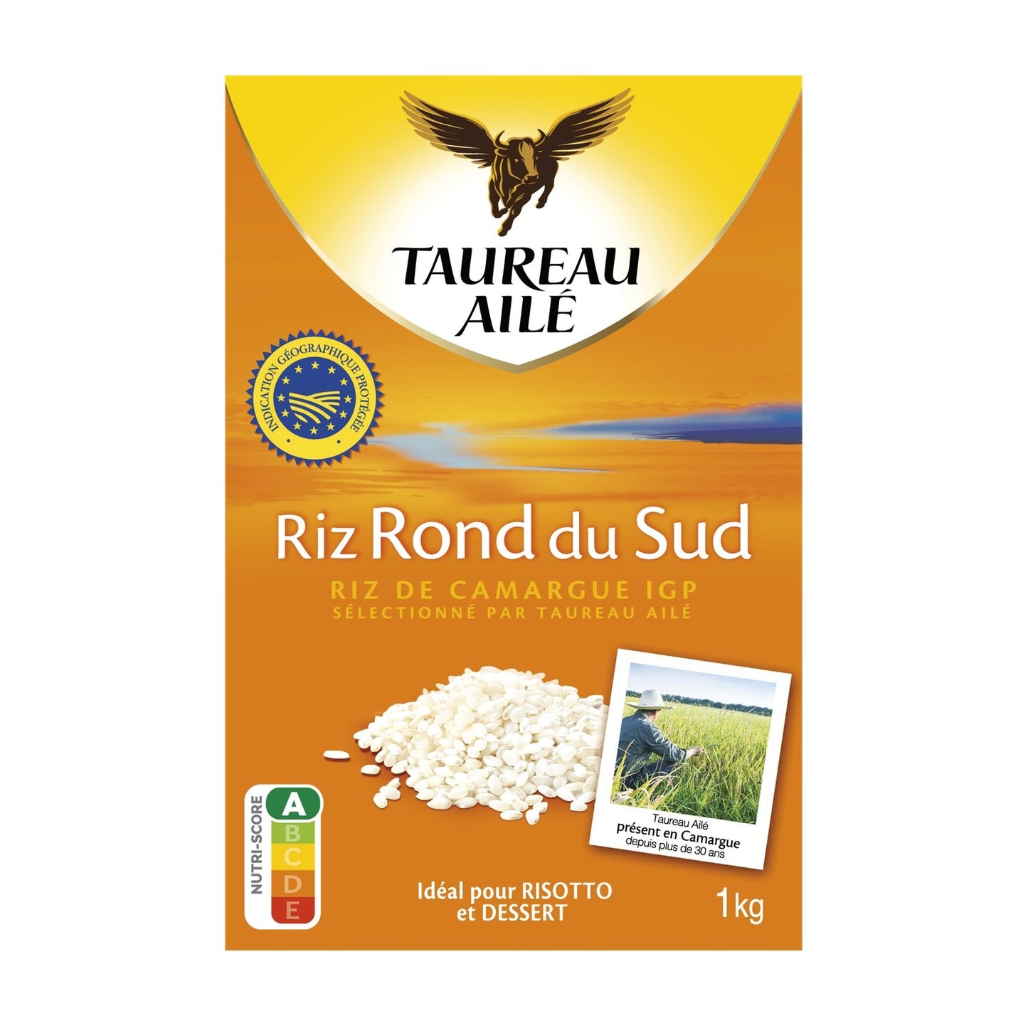 Riz Rond de Camargue IGP TAUREAU AILE le paquet de 1Kg