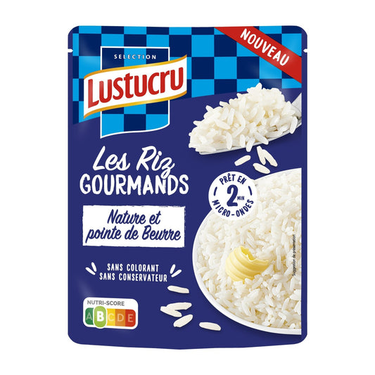 Riz Nature et Pointe de Beurre LUSTUCRU la boite de 220g