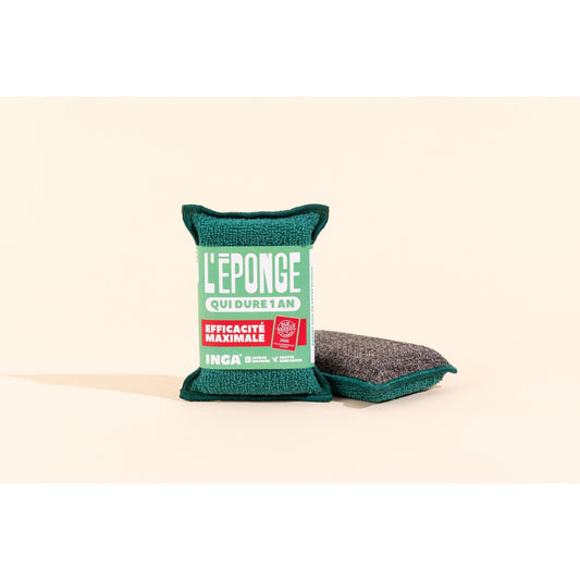 Eponge Lavable Grattante Vert INGA l'éponge