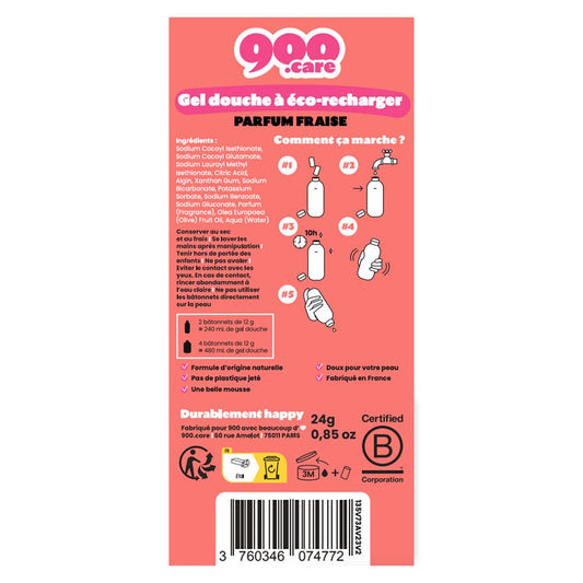 Strawberry Scented Shower Gel 900. CARE