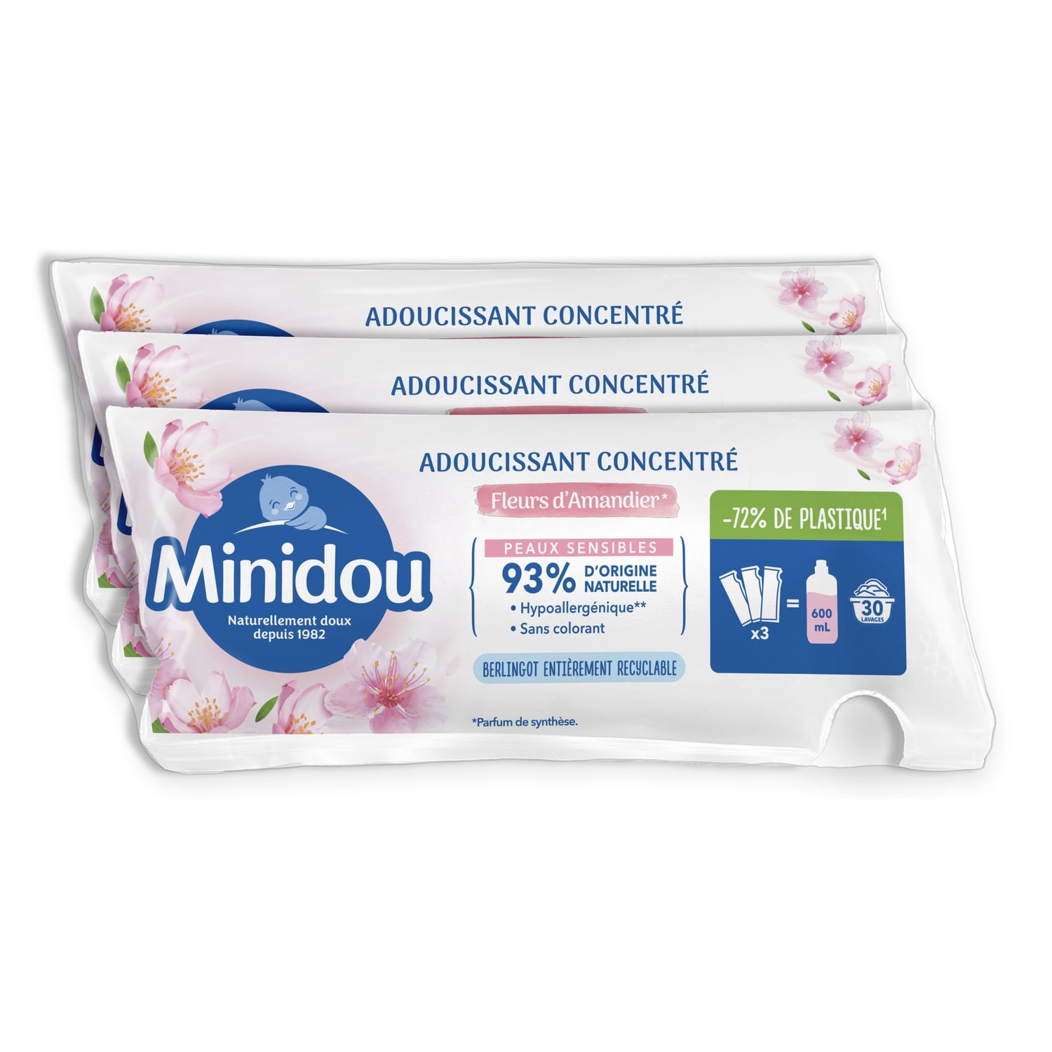 Adoucissant Concentré Fleurs D'amandier Hypoallergénique MINIDOU 