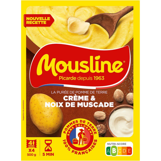 Purée Crème et Noix de Muscade MOUSLINE les 4 sachets de 125 g