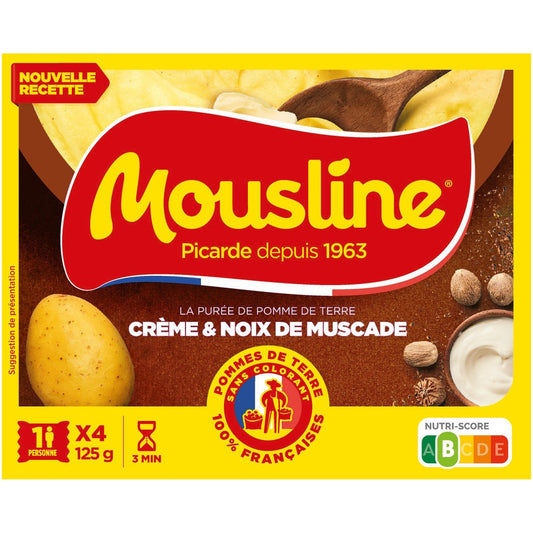 Purée Crème et Noix de Muscade MOUSLINE les 4 sachets de 31,25 g