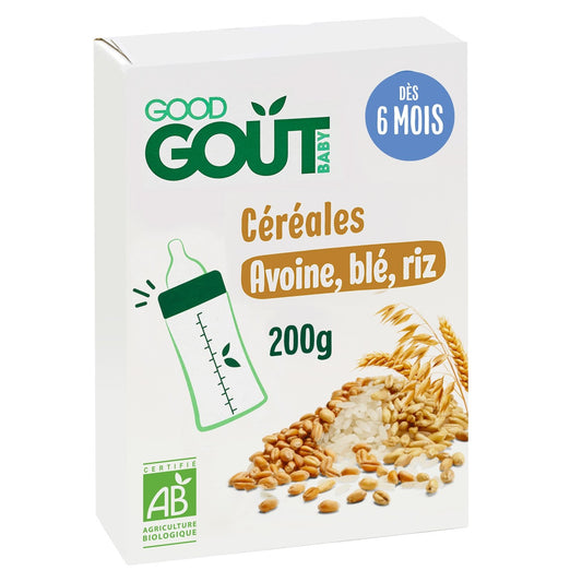 Céréales Bébé Dès 6 Mois Avoine Blé Riz Bio Good Gout GOOD GOUT Le Sachet De 200g