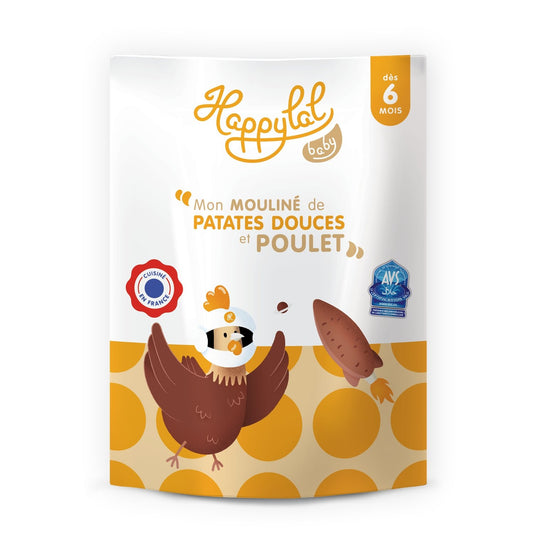 Plat Bébé Dès 6 Mois Halal Patate Douce Poulet HAPPYLAL BABY le paquet de 150g