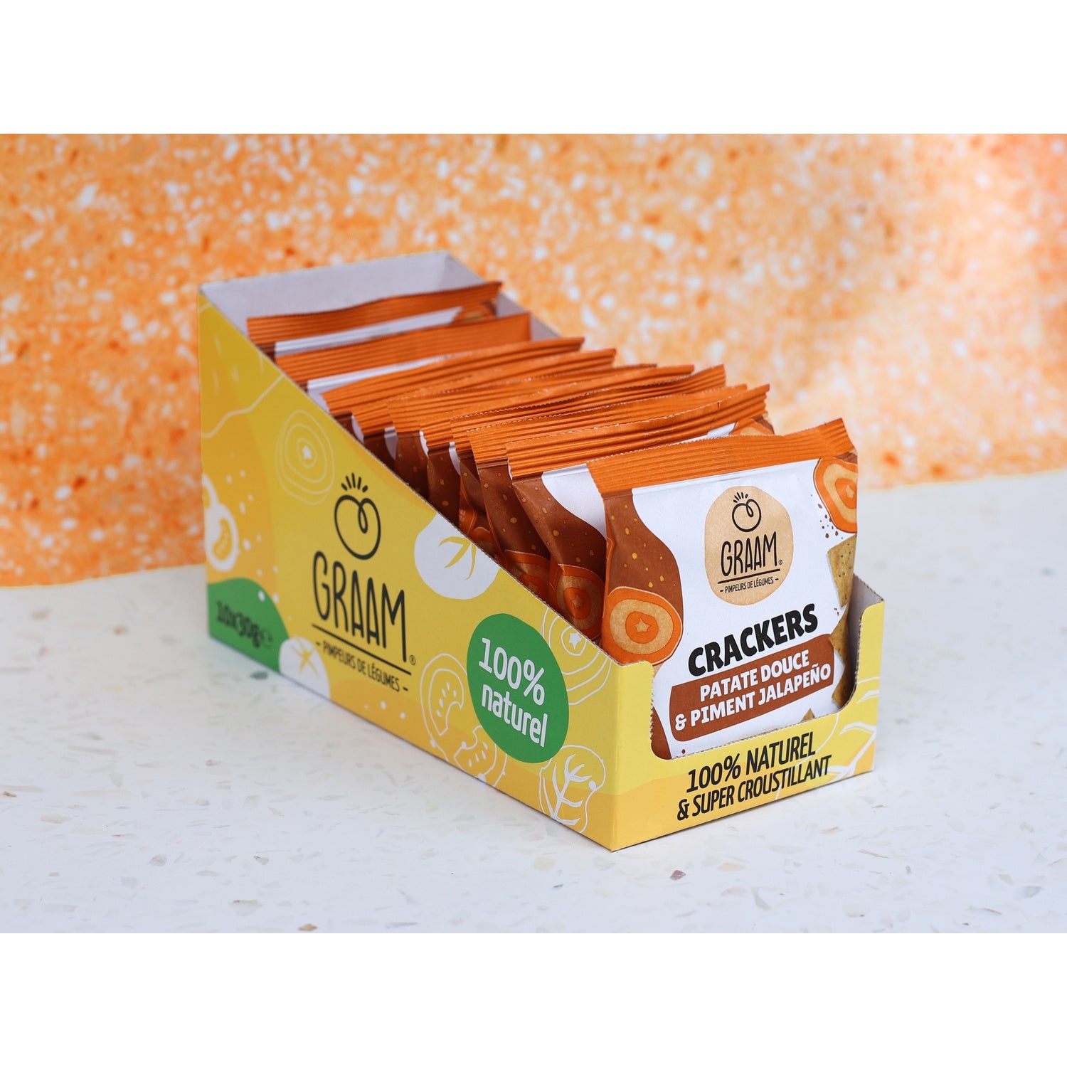 Crackers Patate Douce et Piment Jalapeno GRAAM 