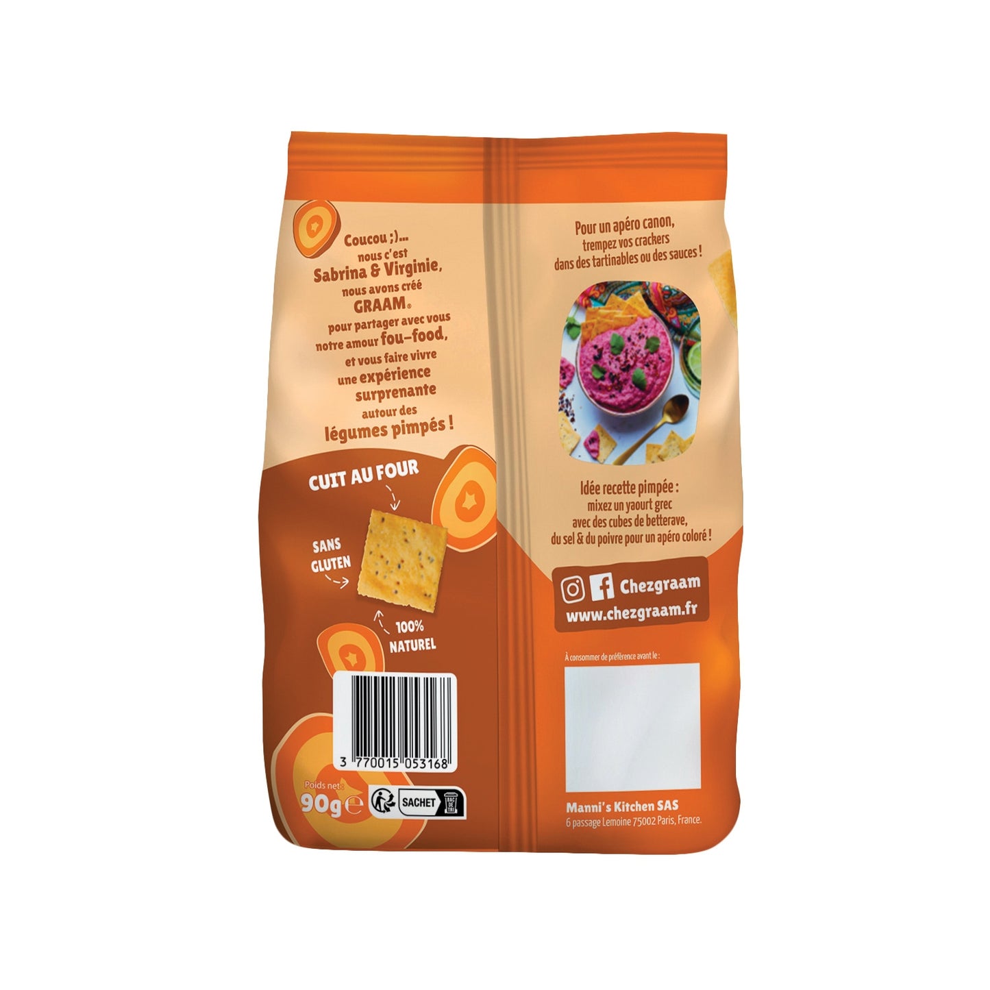Crackers patate douce et piment jalapeno GRAAM 
