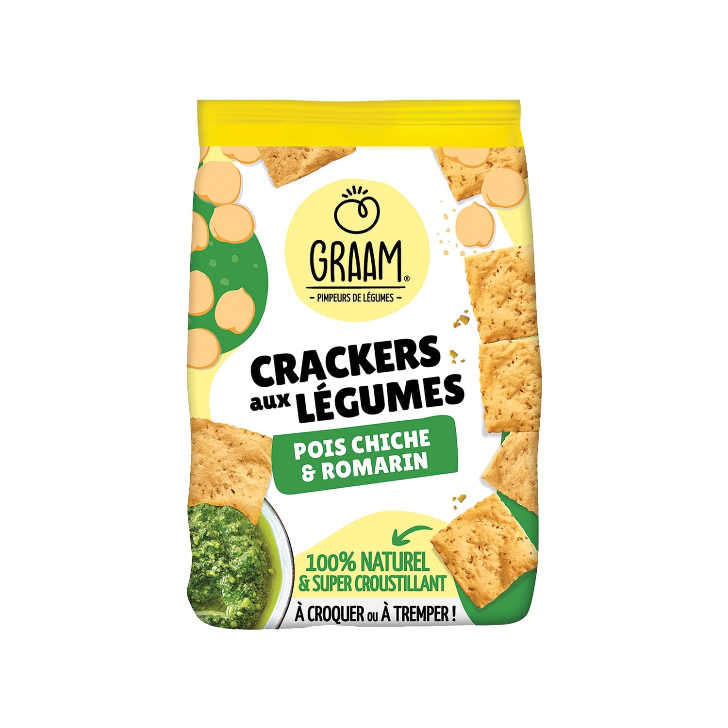 Crackers aux Légumes Pois Chiche & Romarin GRAAM 