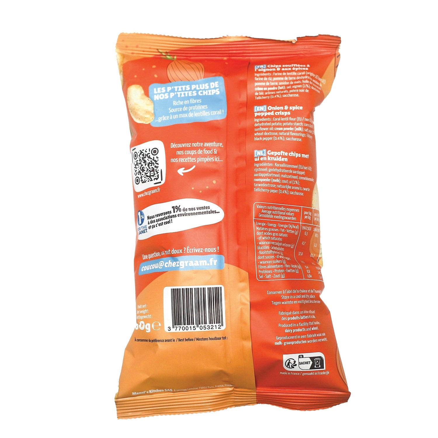 Chips soufflées oignon et poivre de Tellicherry GRAAM 