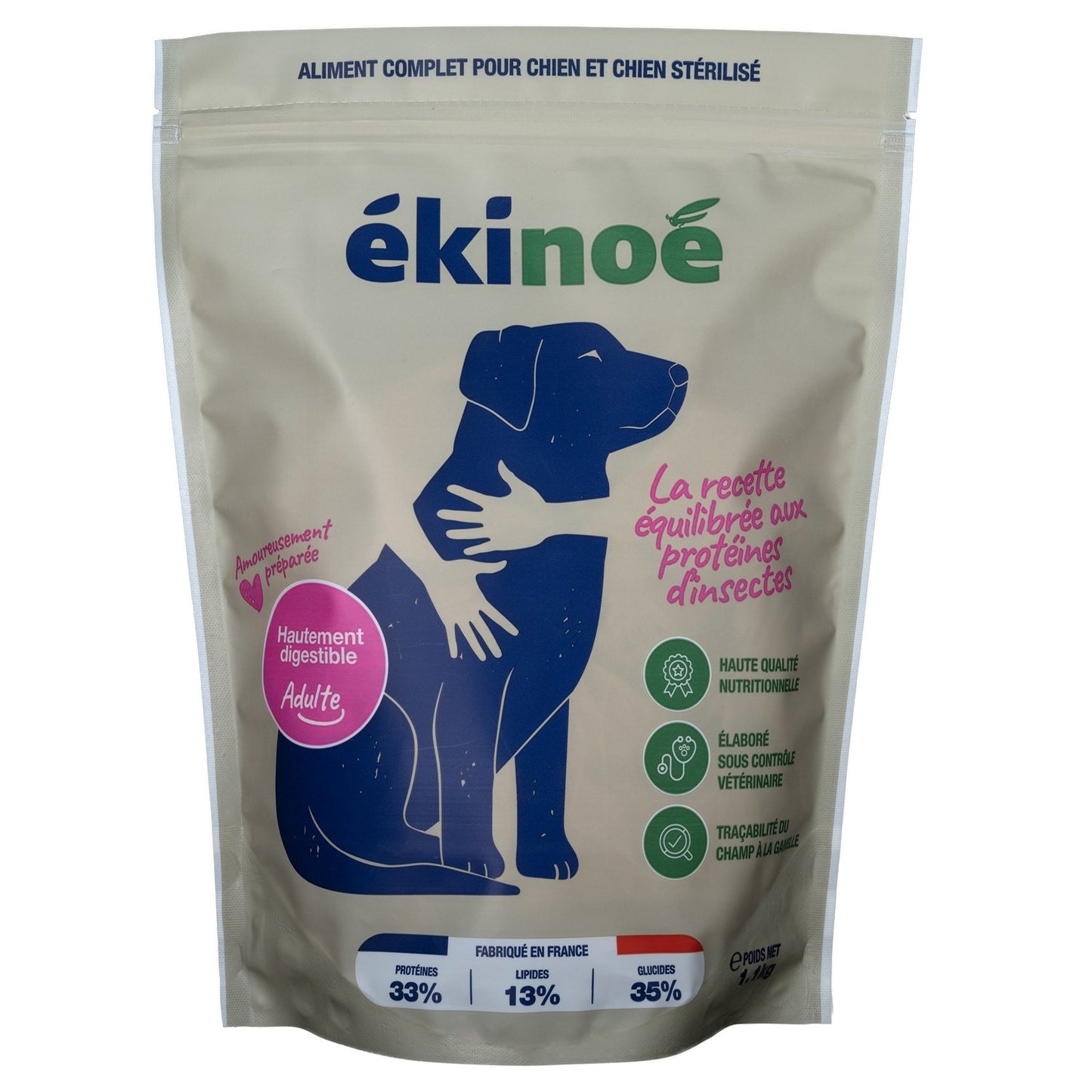 Croquettes pour Chien Adulte Protéines Insectes EKINOE