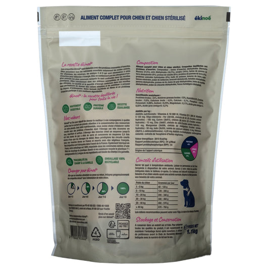 Croquettes pour Chien Adulte Protéines Insectes EKINOE
