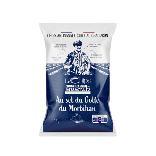 Chips de Pomme de Terre au Sel du Golfe du Morhiban LA CHIPS TERRES DE BREIZH le paquet de 125g