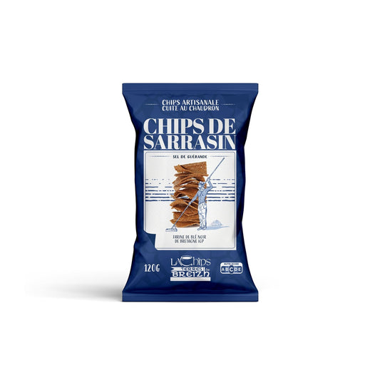 Chips de Sarrasin au Sel de Guérande LA CHIPS TERRES DE BREIZH le paquet de 120g