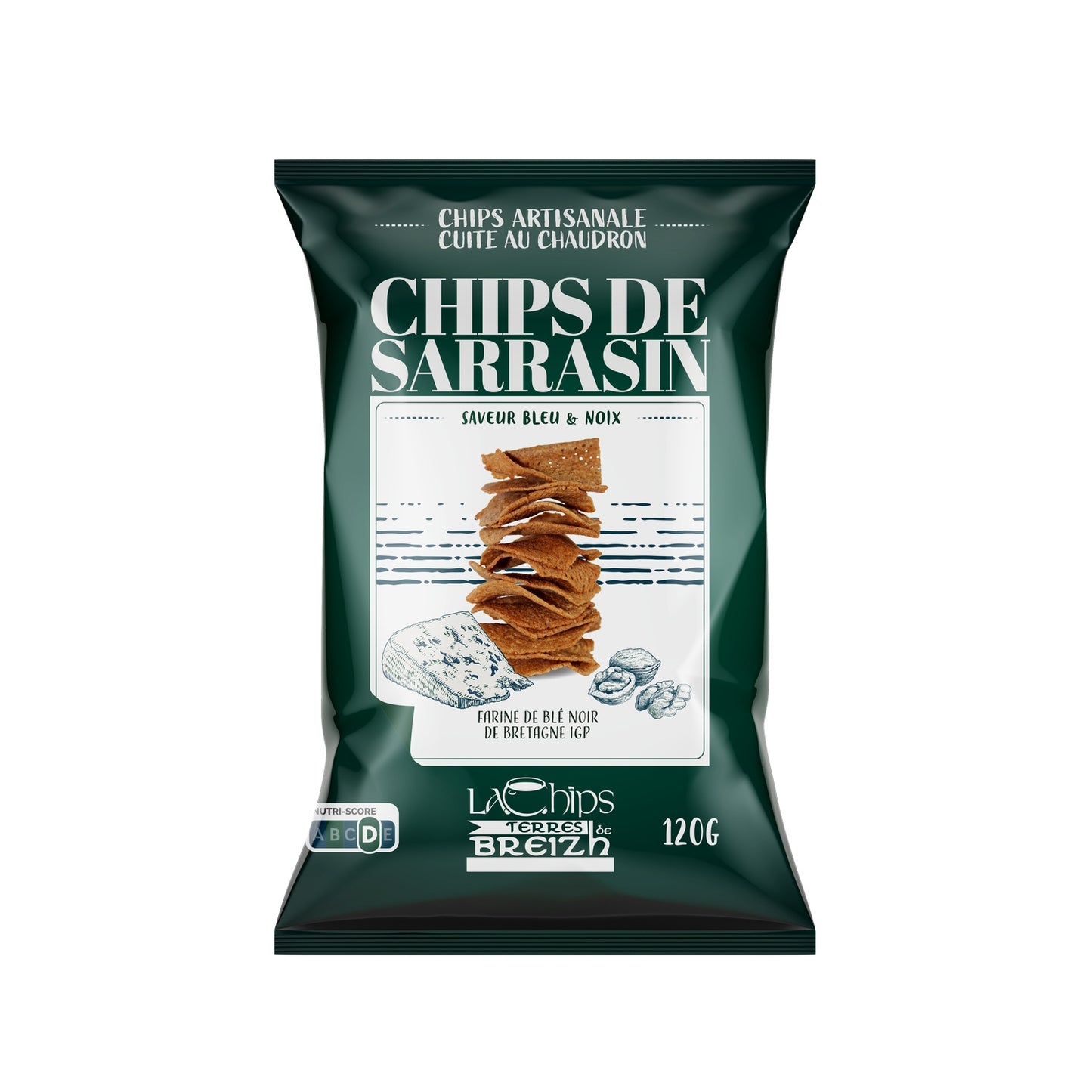Buckwheat Chips Blue &amp; Walnut Flavor LA CHIPS TERRES DE BREIZH