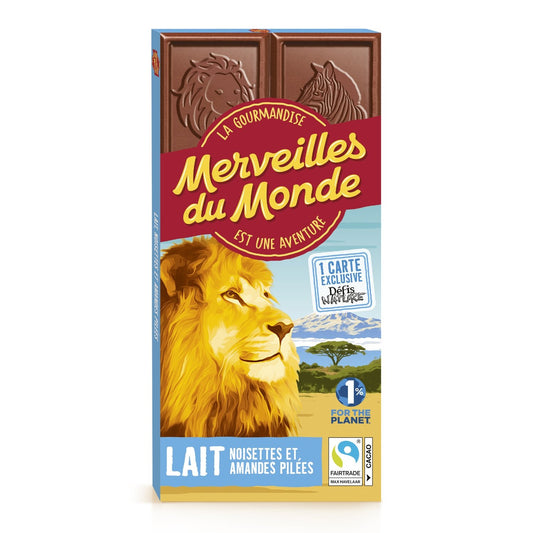 Tablette de Chocolat Lait Noisettes et Amandes Pilées KROKOLA la tablette de 100g
