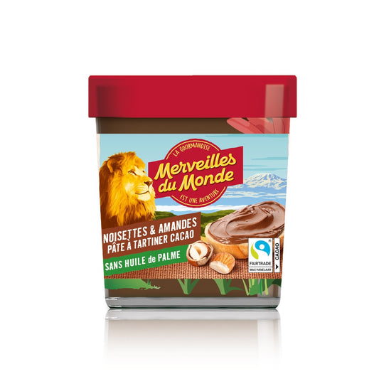 Pâte à Tartiner Amandes Cacao et Noisettes Sans Huile de Palme MERVEILLES le pot de 190g