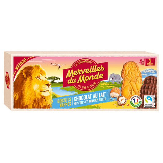 Biscuits Nappés Chocolat au Lait Les Animaux MERVEILLES DU MONDE 