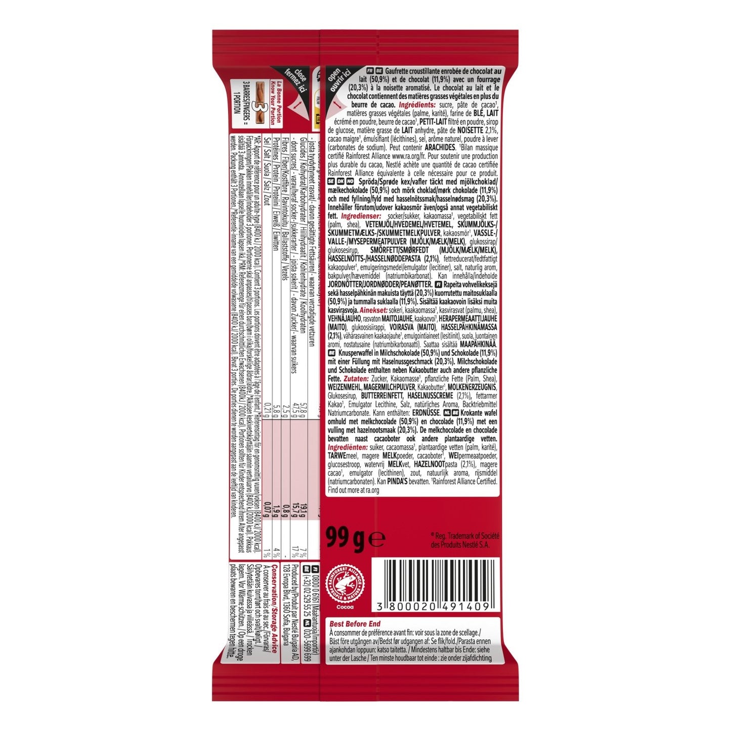 Tablette de Chocolat Noisette KITKAT