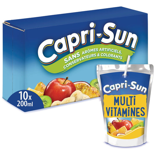 Boisson aux Fruits Multivitaminés CAPRI-SUN le pack de 10 poches de 20cL