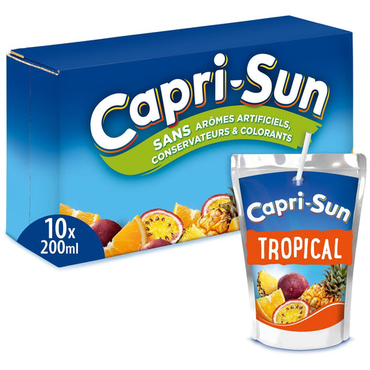 Boisson aux Fruits Tropical CAPRI-SUN le pack de 10 poches de 20cL