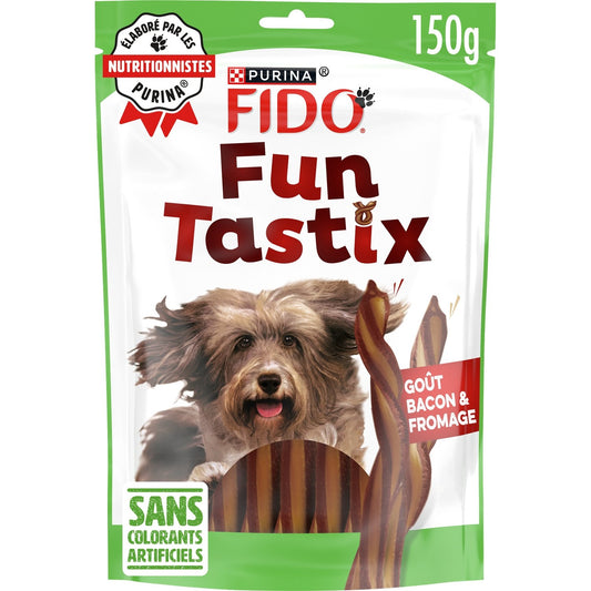 Friandises pour Chien Adulte Bacon Fromage Fun Tastix FIDO le sachet de 150 g