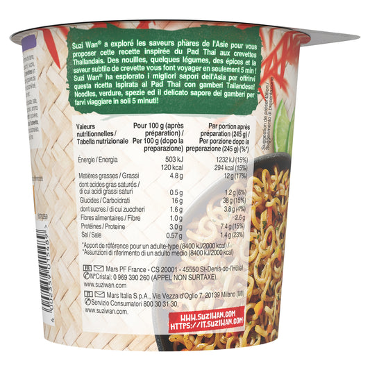 Nouilles Instantanées Saveur Pad Thaï Crevettes SUZI WAN