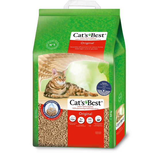 Litière Végétale Agglomérante Anti-Odeurs CAT'S BEST Le sac de 8,6 kg