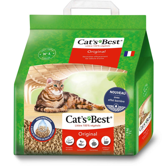 Litière Agglomérante Anti-Odeurs Biodégradable Original CAT'S BEST Le sac de 3 kg