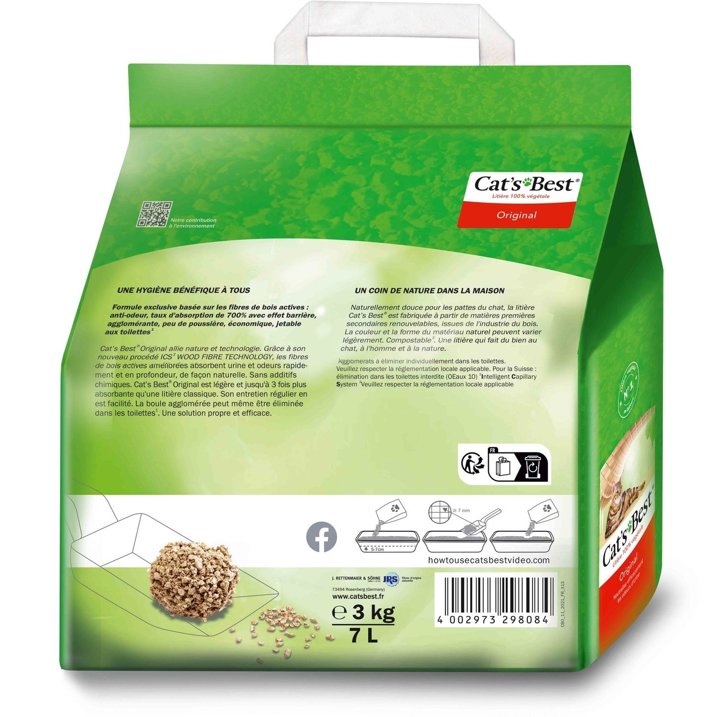 Litière Agglomérante Anti-Odeurs Biodégradable Original CAT'S BEST