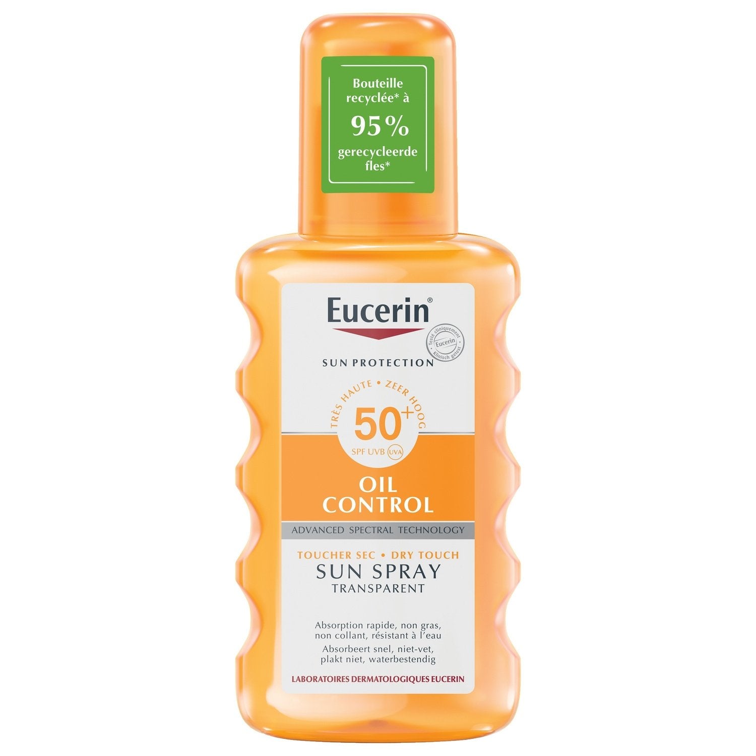Crème Solaire Spray Transparent Corps Peaux Sensibles Spf 50 EUCERIN le spray de 200mL