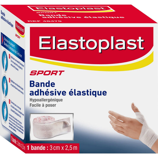 Bande Adhésive Elastique Hypoallergénique 3x2, 5 Cm Sport ELASTOPLAST la bande