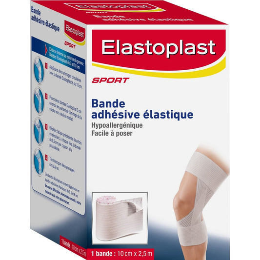 Bande Adhésive Elastique Hypoallergénique 10x2, 5 Cm Sport ELASTOPLAST la boite