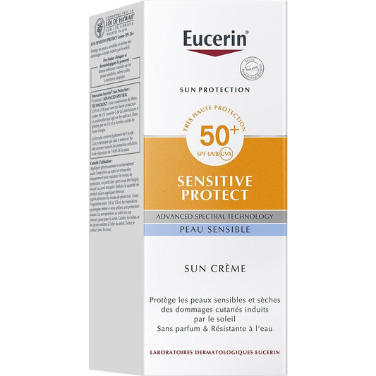 Crème Solaire Visage Peau Normale et Sèche Très Haute Protection Spf 50+ EUCERIN le flacon de 50mL