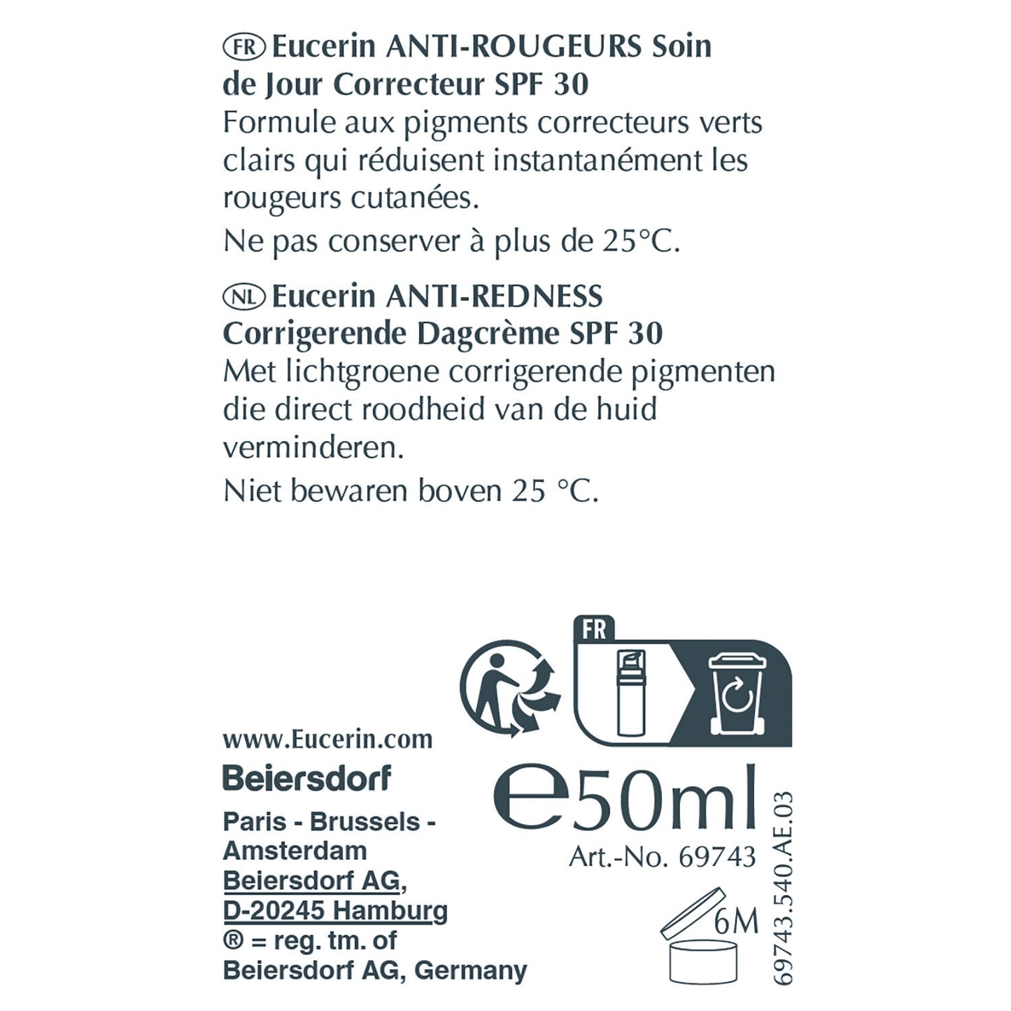Crème Anti-Rougeurs Teinté SPF30 + UVA EUCERIN 