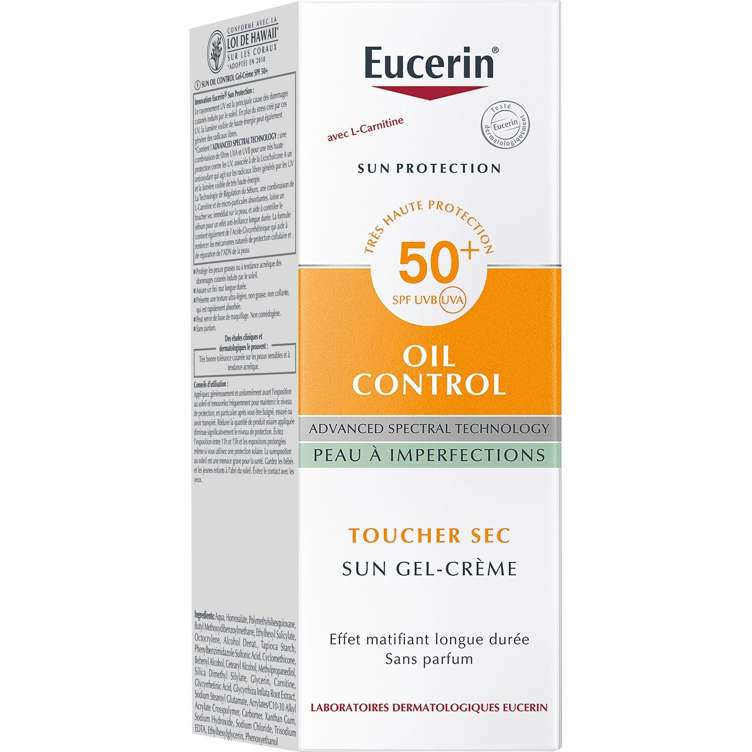 Crème solaire Visage Peaux Grasses et Sensibles Spf 50+ Oil Control EUCERIN 