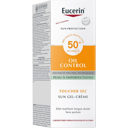Crème solaire Visage Peaux Grasses et Sensibles Spf 50+ Oil Control EUCERIN 