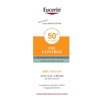 Crème solaire Visage Peaux Grasses et Sensibles Spf 50+ Oil Control EUCERIN 