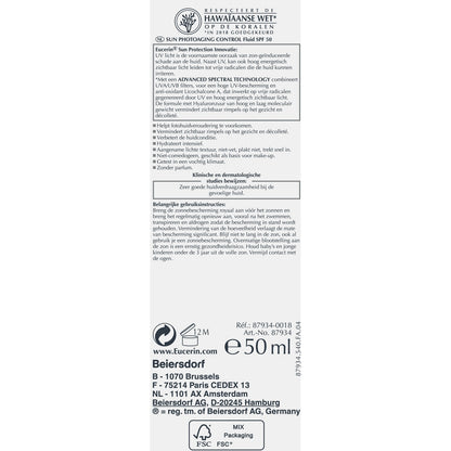 Crème Solaire Fluide Visage Anti-Âge Spf 50 EUCERIN