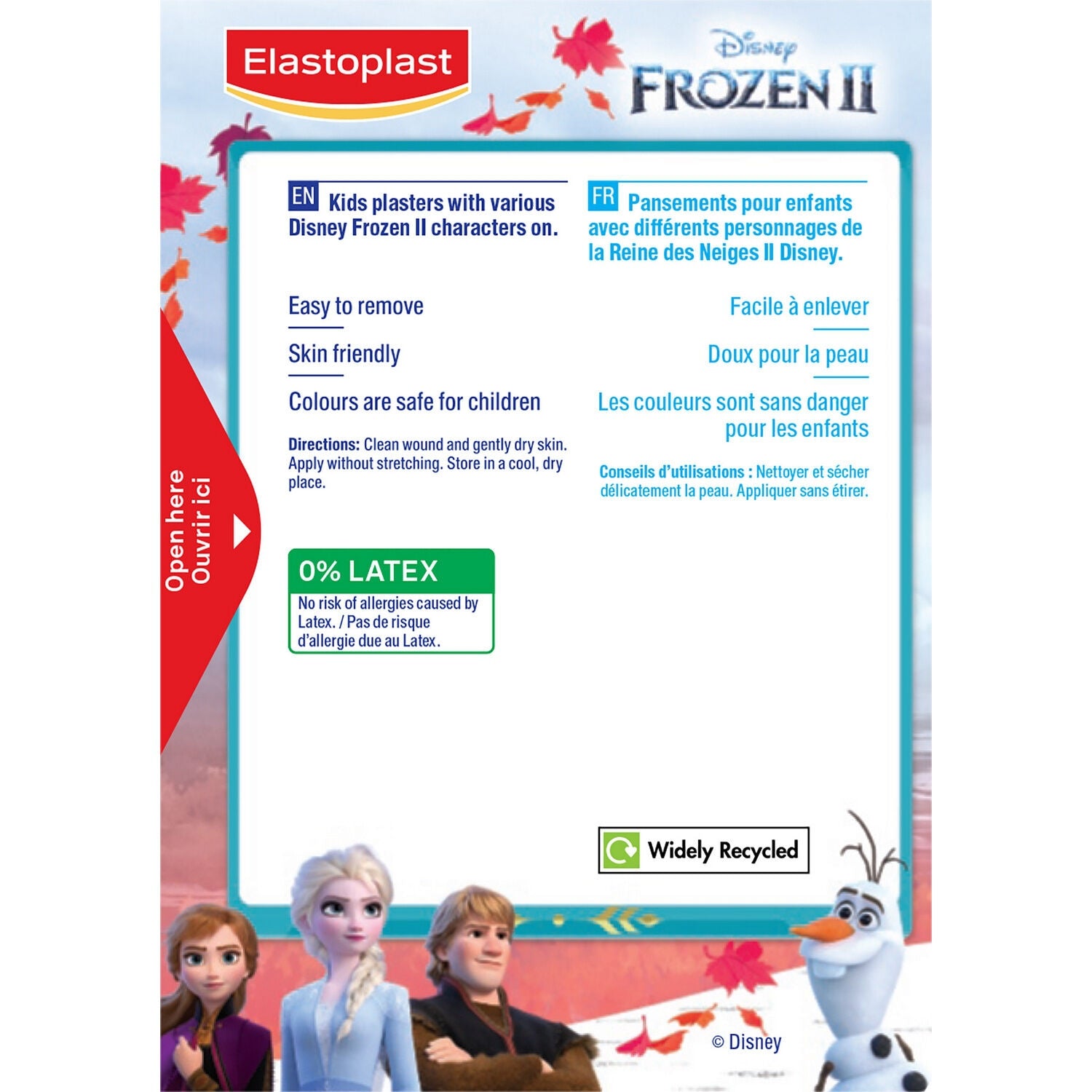 Pansements La Reine Des Neiges Doux Pour la Peau ELASTOPLAST 